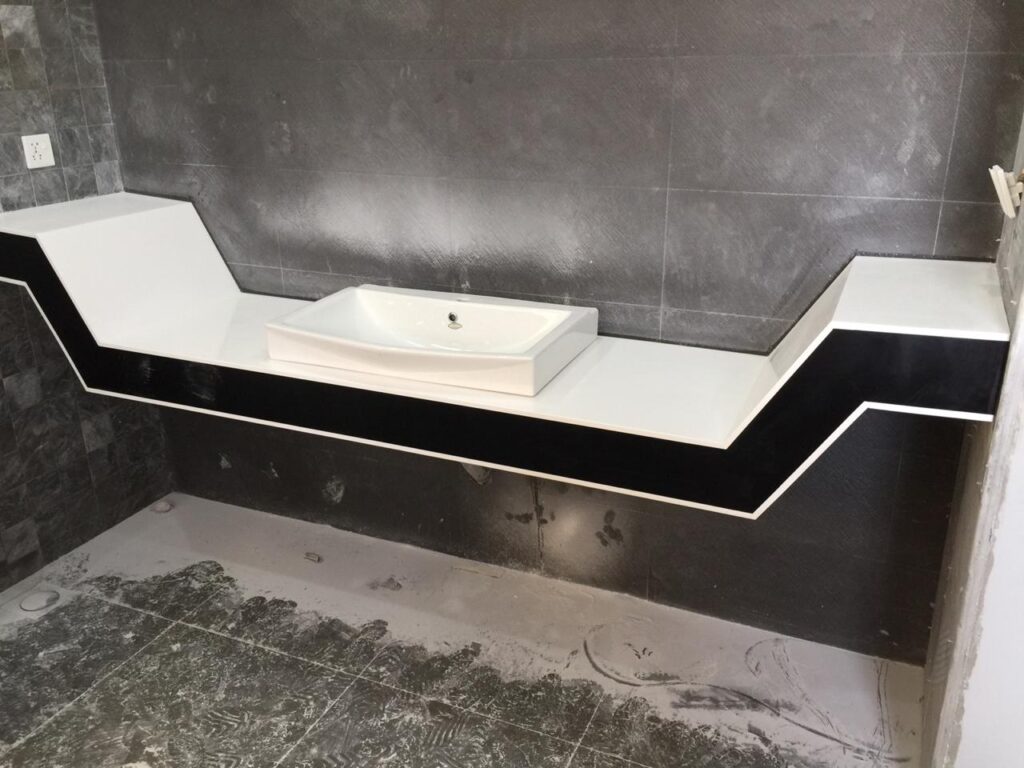 washroom corian vanity